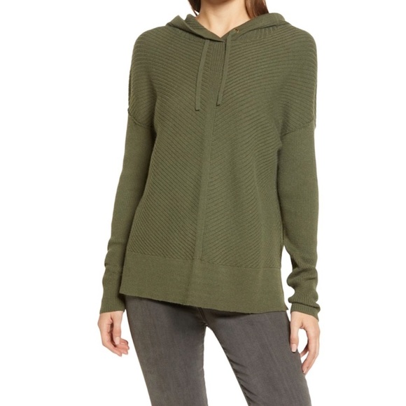 Caslon Sweaters - Caslon Rib Hoodie- Olive Green
